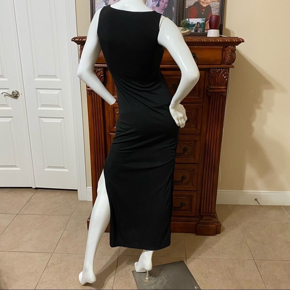 Le Chateau black long dress with a high slit - Picture 3 of 4